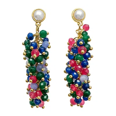Farra Women's Gemstones Pin Earrings
