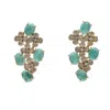 Farra Women's Green Amazonite Flower Setting Statement Earrings