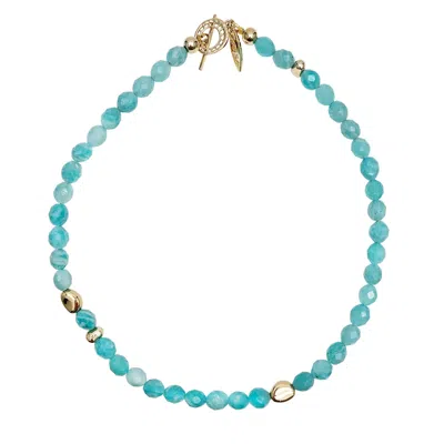 Farra Women's Green Amazonite Minimalist Short Necklace