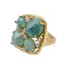 Farra Women's Green Amazonite Setting Statement Ring