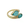 Farra Women's Green Amazonite Stone Open Ring