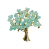 Farra Women's Green Handcrafted Amazonite Tree Brooch In Green