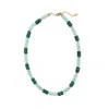 Farra Women's Green Malachite And Opal Color Matching Necklace
