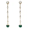 Farra Women's Green Malachite Dangle Shoulder Earrings