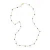Farra Women's Green Malachite Minimalist Long Necklace