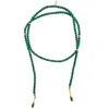 Farra Women's Green Malachite Open Ended Versatile Necklace In Green