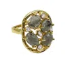 Farra Women's Grey Labradorite Stones Statement Ring In Gray