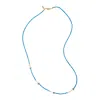 Farra Women's Natural Blue Turquoise Minimalist Long Necklace