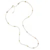 Farra Women's Orange Moonstone With White Pearls Long Necklace