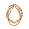 Farra Women's Orange Natural Shell Multi-layers Necklace In Orange