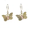 Farra Women's Pink Gold Butterfly With Rose Quartz Stone Earrings In Pink