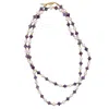 Farra Women's Pink / Purple Freshwater Pearls With Amethyst Long Versatile Necklace