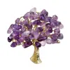 Farra Women's Pink / Purple Natural Amethyst Handcrafted Tree Brooch