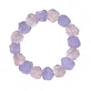 Farra Women's Pink / Purple Nugget Amethyst And Rose Quartz Stretchy Bracelet