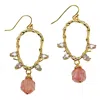 Farra Women's Pink / Purple Watermelon With Zricon Dangle Earrings
