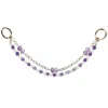 Farra Women's Purple Amethyst And White Quartz With Bowknot Amethyst Double Layers Bag Charm In Purple
