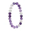 Farra Women's Purple Amethyst With White Quartz Flexible Bracelet In Purple