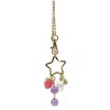 Farra Women's Purple Star With Strawberry Amethyst And Baroque Pearl Dangle Bag Charm In Purple