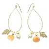 Farra Women's Red Agate & Freshwater Pearls Swinging Earrings
