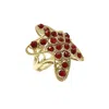 Farra Women's Red Garnet Stone Star Shaped Ring In Red