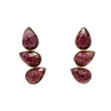Farra Women's Red / Pink / Purple Strawberry Quartz Statement Stud Earrings