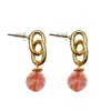 Farra Women's Red Watermelon Quartz Chain Simple Earrings In Red
