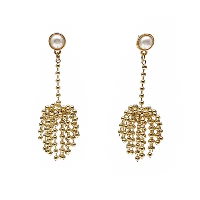 Farra Women's Romantic Style Gold Tone Tassel Earring