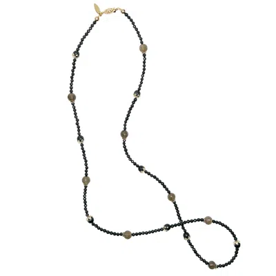 Farra Women's Timeless Black Obsidian And Smoky Multi-way Necklace