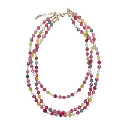 Farra Women's Tourmaline Multi-layers Necklace