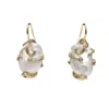Farra Women's White Baroque Pearls Dangle Earrings