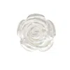 Farra Women's White Camellia Flower Shaped Shell Brooch In White