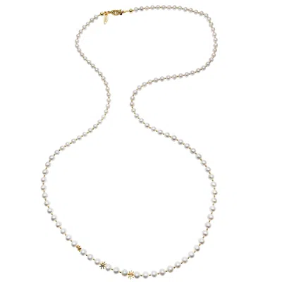Farra Women's White Classic Freshwater Pearls Long Necklace