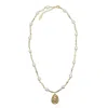 Farra Women's White Freshwater Pearls With Insect Pendant Necklace