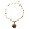 Farra Women's White Irregular Freshwater Pearls With Removable Charm Necklace In White