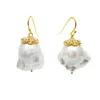 Farra Women's White Natural Baroque Pearls & Quartz Earrings
