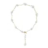 Farra Women's White Natural Baroque Pearls Y Shape Versatile Necklace