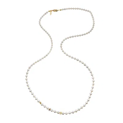 Farra Women's White Timeless Freshwater Pearls Long Necklace