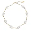 Farra Women's White Timeless Natural Baroque Pearls Necklace