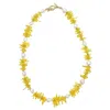 Farra Women's Yellow Bamboo Coral With Freshwater Pearls Necklace In Yellow