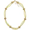 Farra Women's Yellow Citrine Double Layers Short Necklace In Yellow