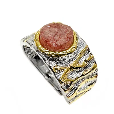 Farra Women's Yellow / Orange Orange Moonstone Adjustable Ring