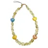 Farra Yellow Faceted Citrine With Colorful Hearts Gemstone Phone Strap