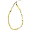 Farra Yellow / Orange Yellow Natural Shell With Freshwater Pearls Phone Strap
