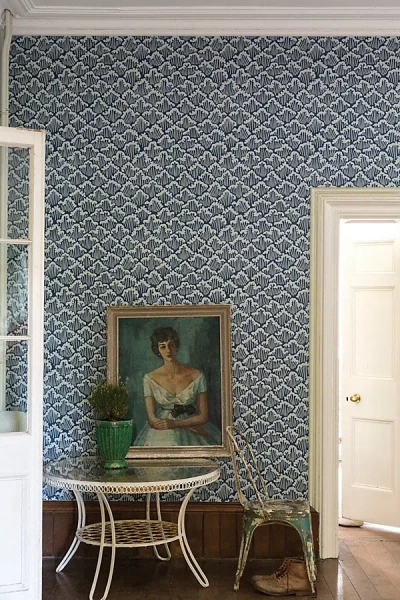 Farrow & Ball Aranami Wallpaper In Blue