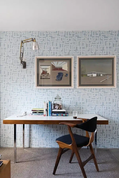 Farrow & Ball Enigma Wallpaper In Blue