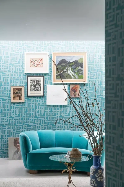 Farrow & Ball Enigma Wallpaper In Blue