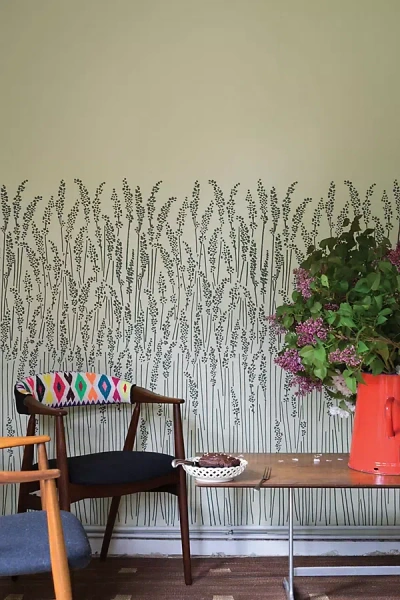 Farrow & Ball Feather Grass Wallpaper In Blue