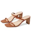 Faryl By Farylrobin Analisa Sandals Women's Cognac Leather Square Toe Gal1106 In Brown