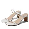 Faryl By Farylrobin Analisa Sandals Women's White Leather Square Toe Gal1105 In White