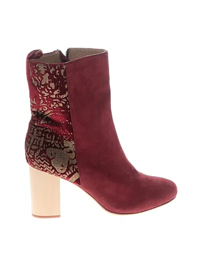 Pre-owned Faryl Robin Boots In Burgundy